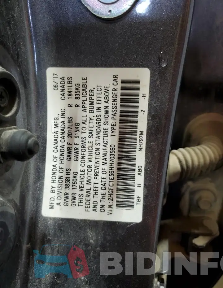 2HGFC1E56HH703560 Photo# 12