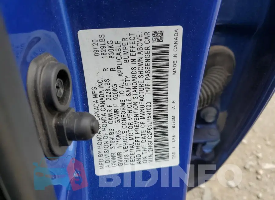2HGFC2F61LH591000 Photo# 12