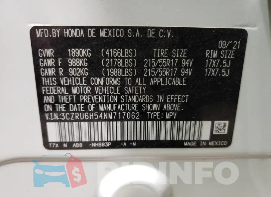 3CZRU6H54NM717062 Photo# 12