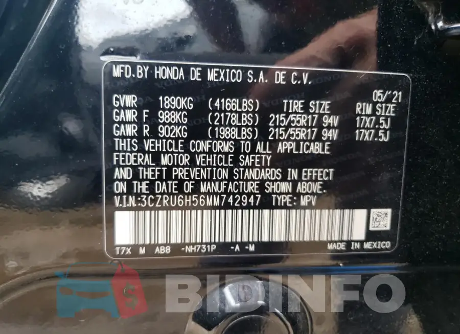 3CZRU6H56MM742947 Photo# 13