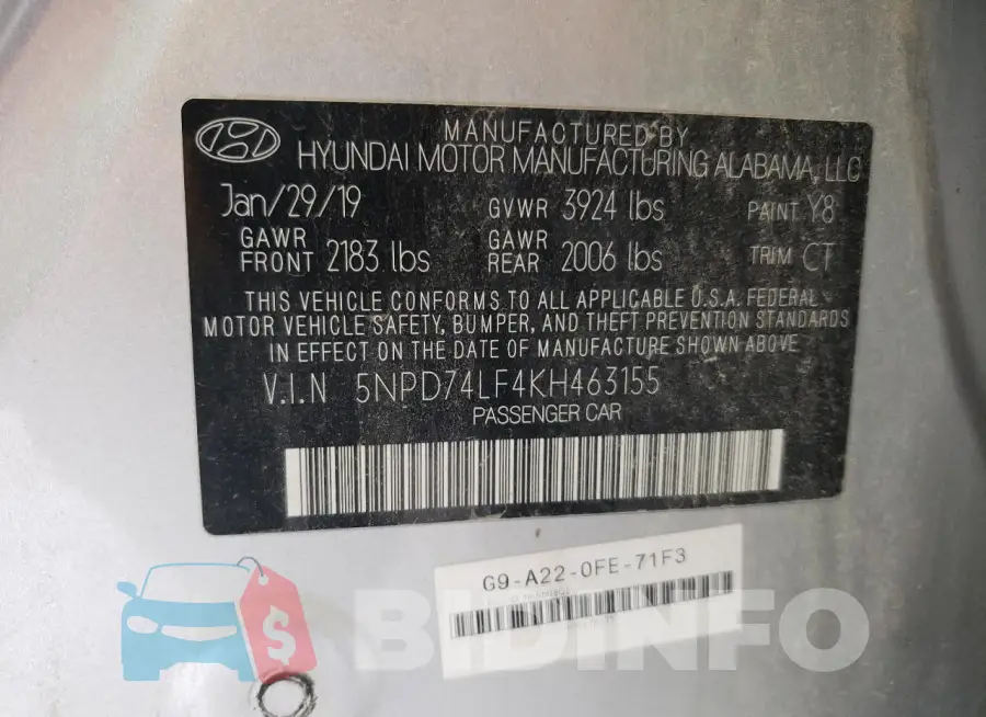 5NPD74LF4KH463155 Photo# 13