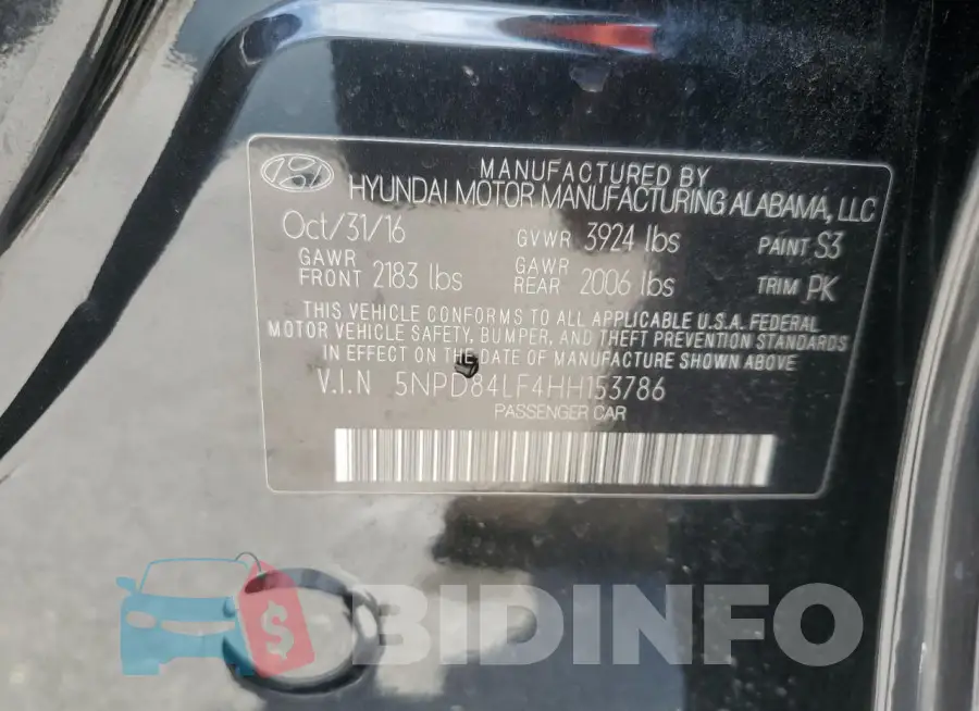5NPD84LF4HH153786 Photo# 12