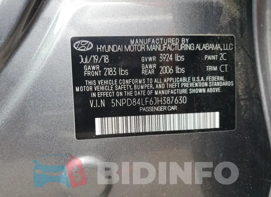 5NPD84LF6JH387630 Photo# 12