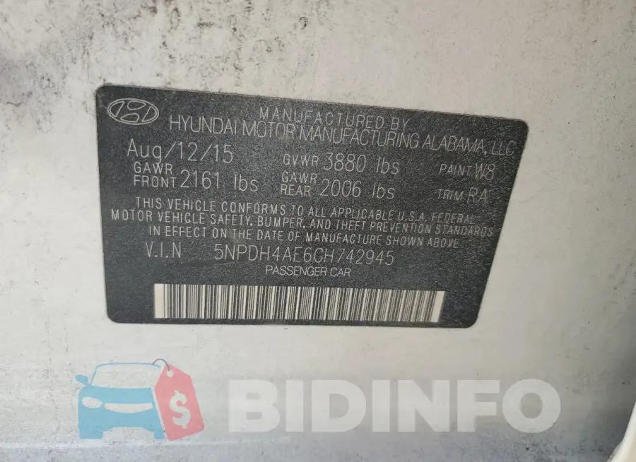 5NPDH4AE6GH742945 Photo# 13