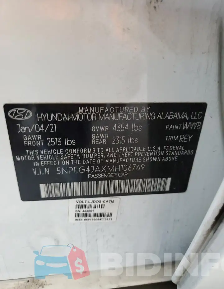 5NPEG4JAXMH106769 Photo# 12