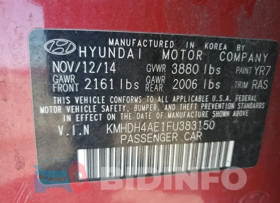 KMHDH4AE1FU383150 Photo# 12
