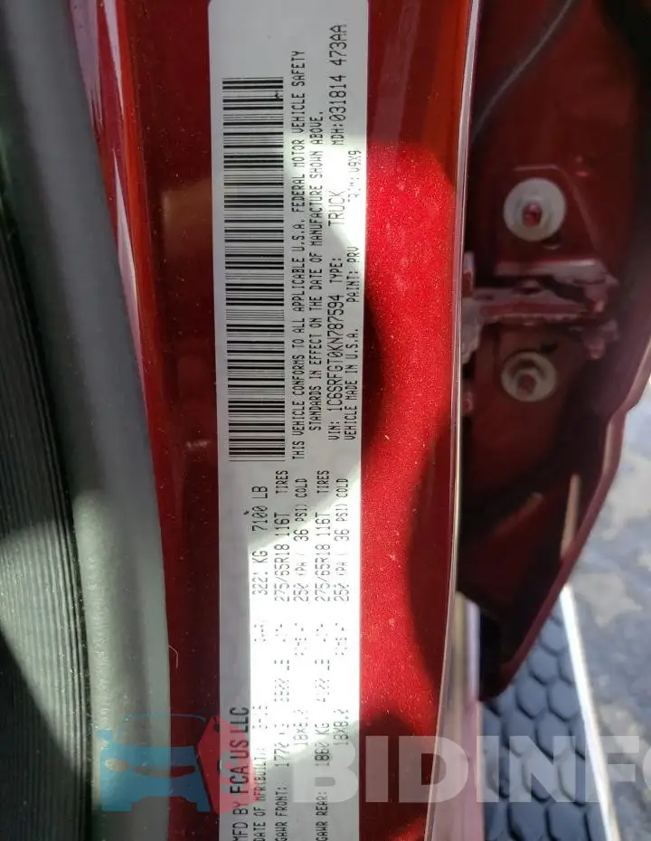 1C6SRFGT0KN787594 Photo# 12