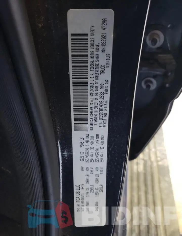 1C6SRFHTXKN612882 Photo# 12