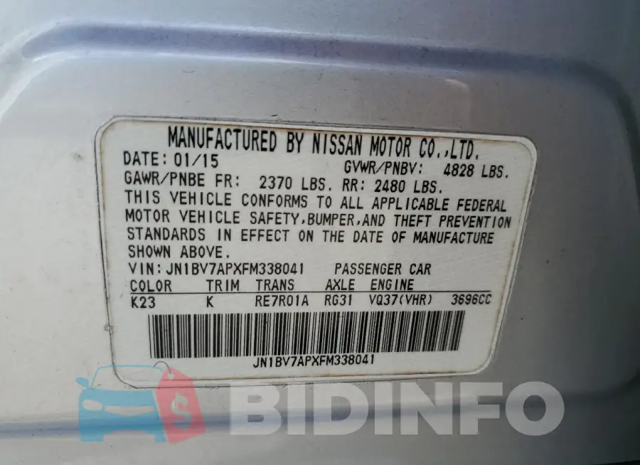 JN1BV7APXFM338041 Photo# 12