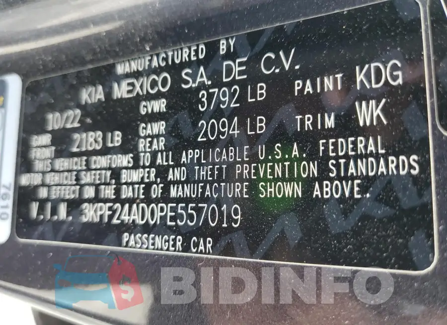 3KPF24AD0PE557019 Photo# 12