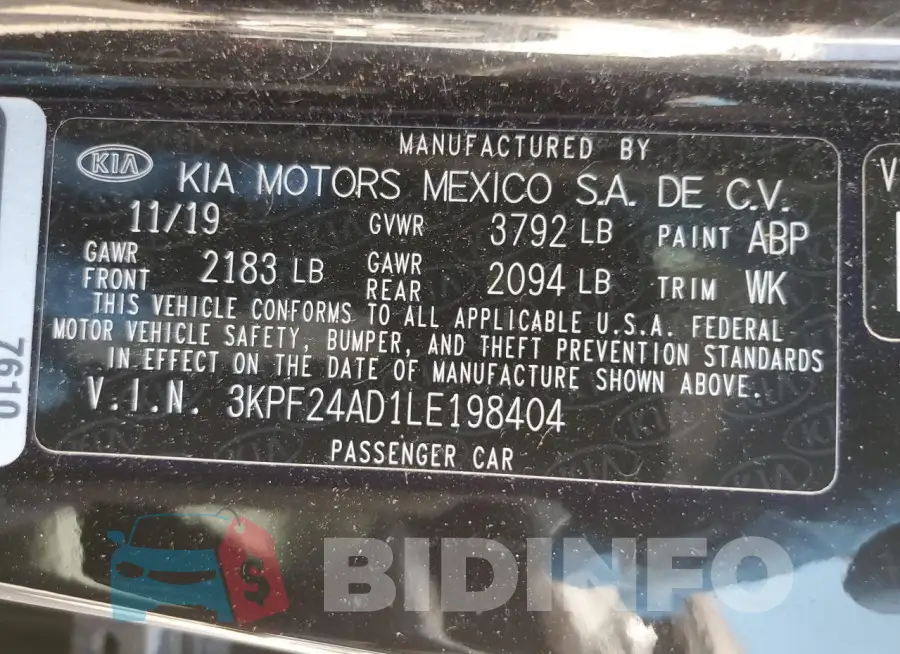3KPF24AD1LE198404 Photo# 12