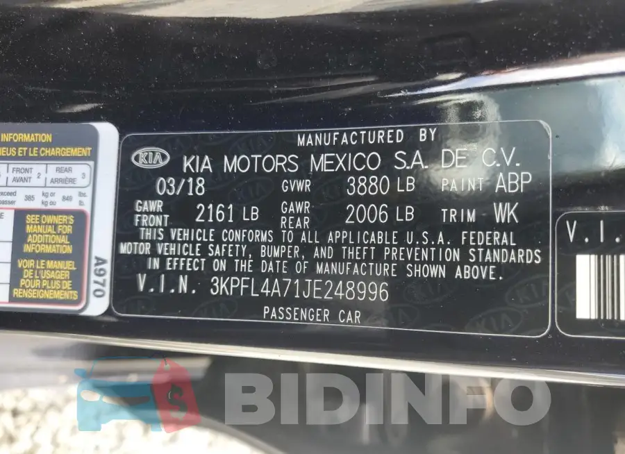 3KPFL4A71JE248996 Photo# 12