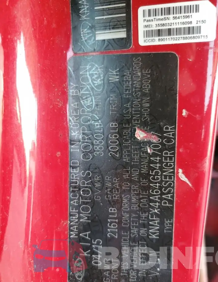 KNAFX4A64G5447067 Photo# 13
