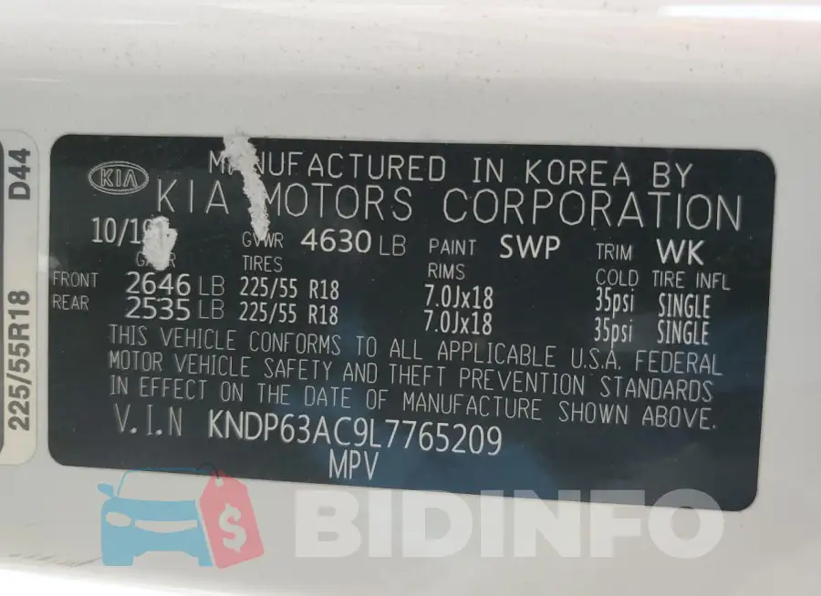 KNDP63AC9L7765209 Photo# 12