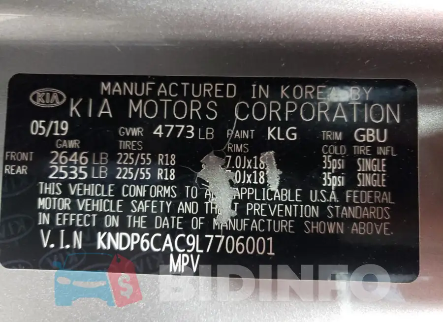 KNDP6CAC9L7706001 Photo# 13