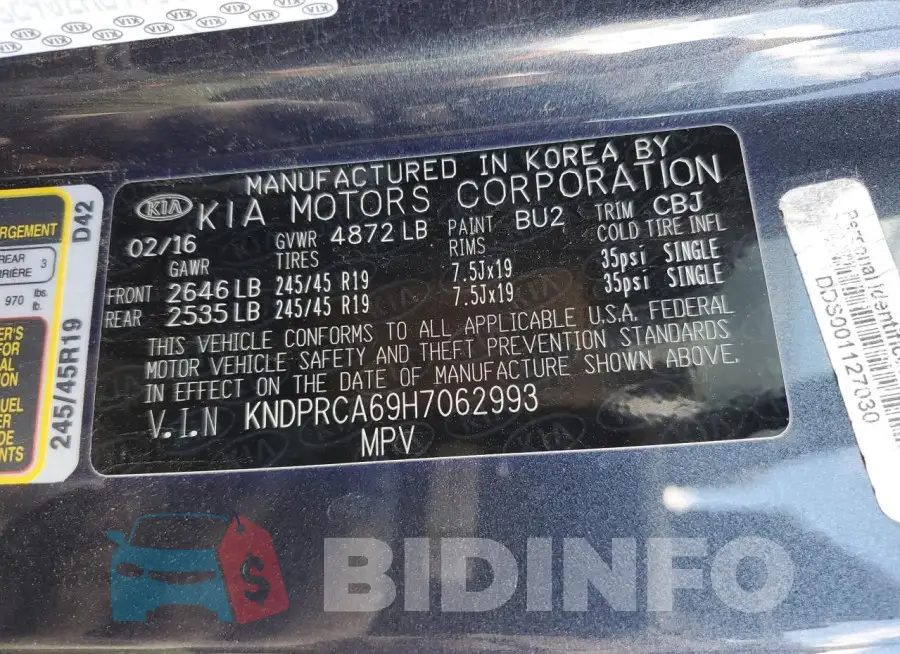 KNDPRCA69H7062993 Photo# 13