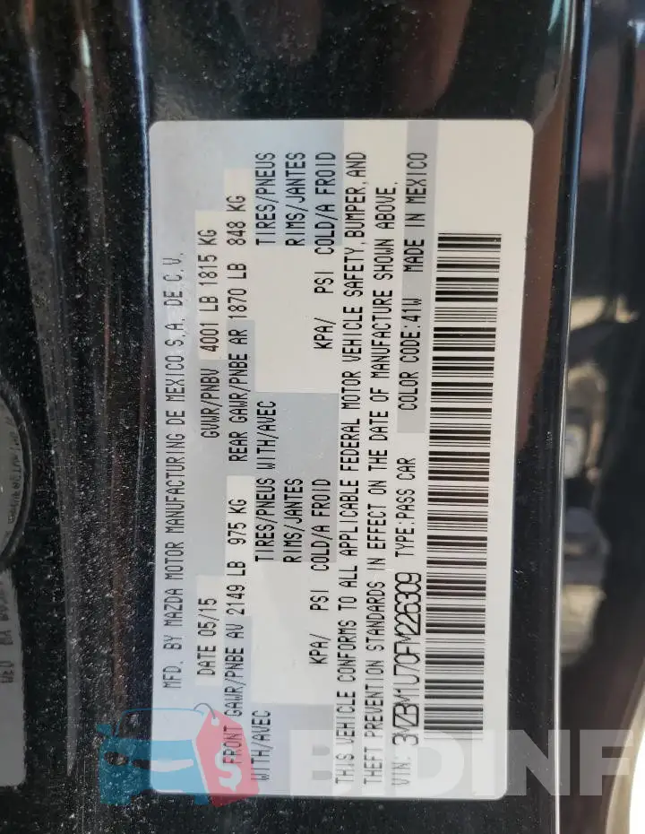 3MZBM1U70FM226309 Photo# 12