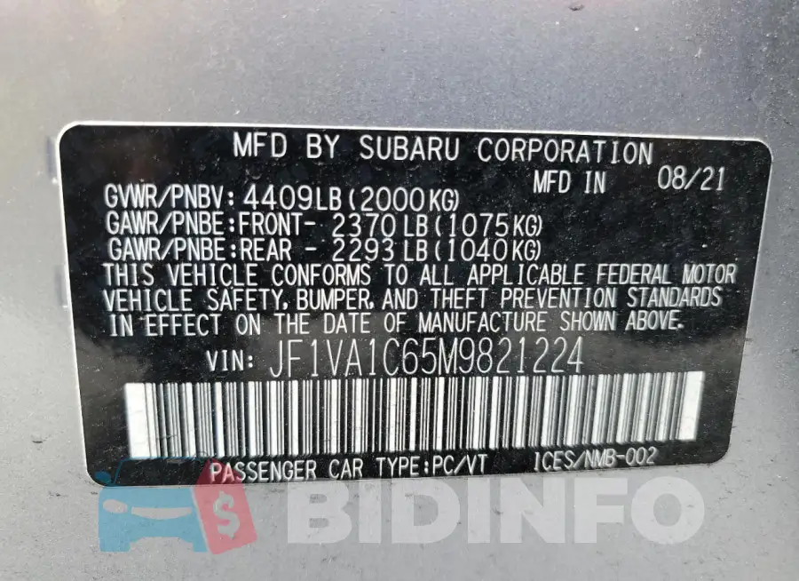 JF1VA1C65M9821224 Photo# 12