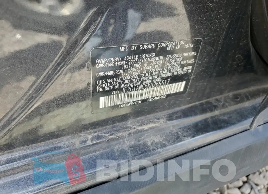 JF2GTANC5KH265517 Photo# 13