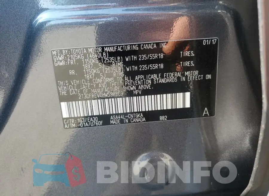 2T3DFREV0HW598803 Photo# 12