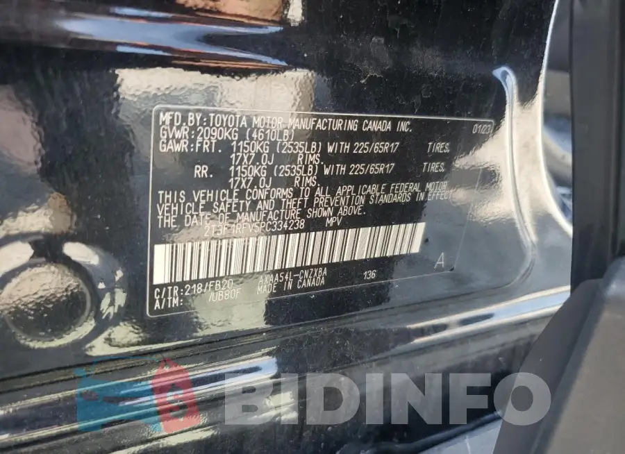 2T3F1RFV5PC334238 Photo# 13
