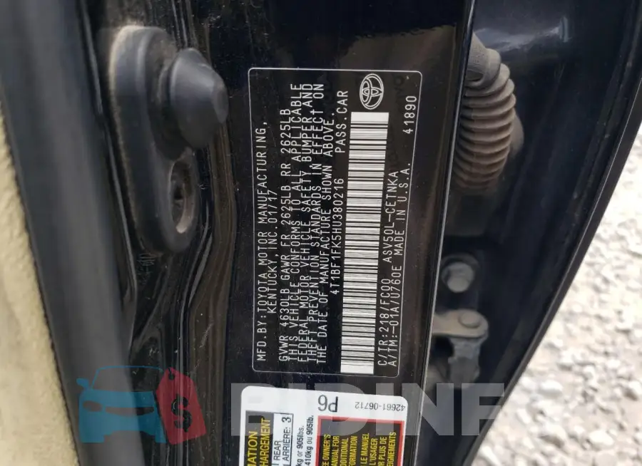 4T1BF1FK5HU380216 Photo# 12
