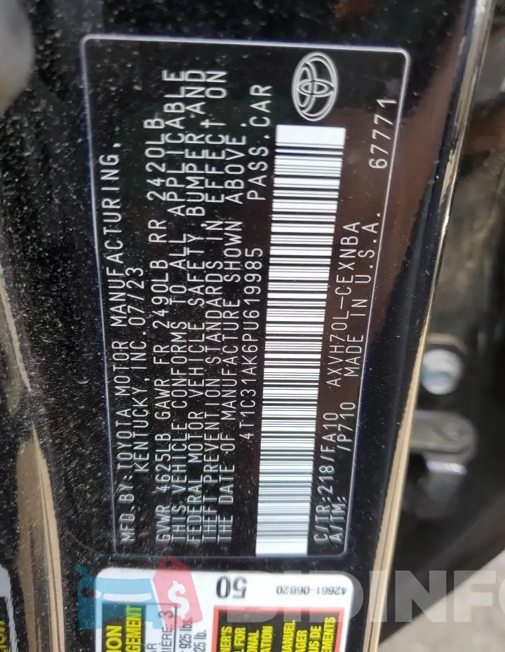 4T1C31AK6PU619985 Photo# 12