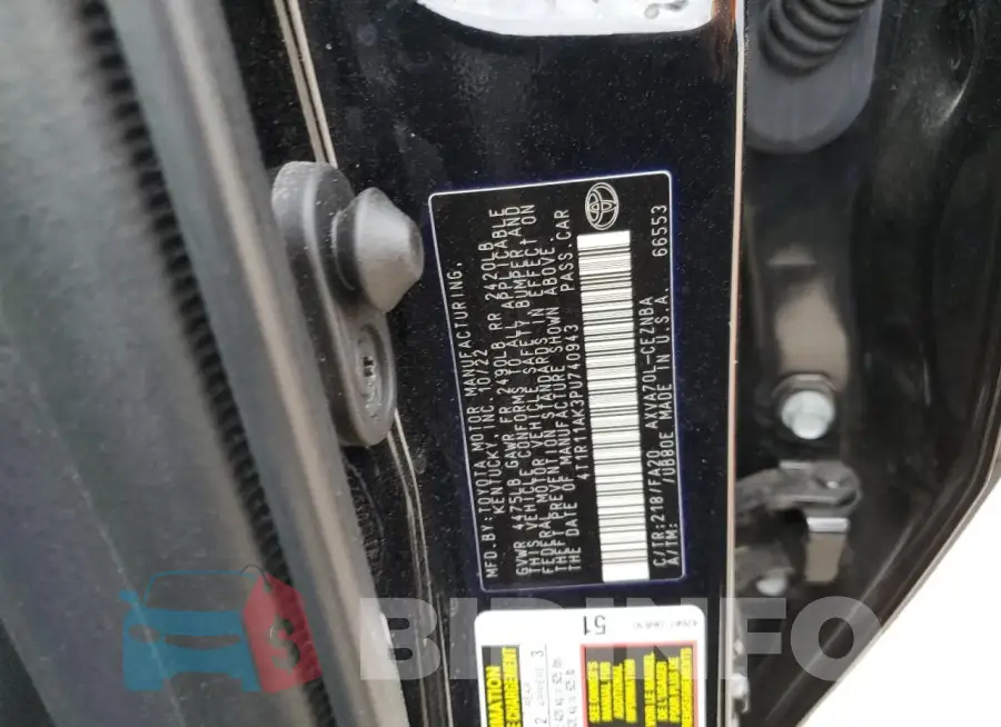 4T1R11AK3PU740943 Photo# 12