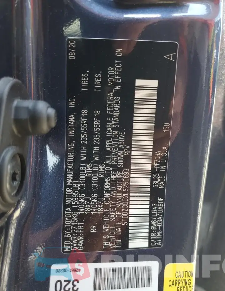5TDDZ3DC2LS250693 Photo# 13
