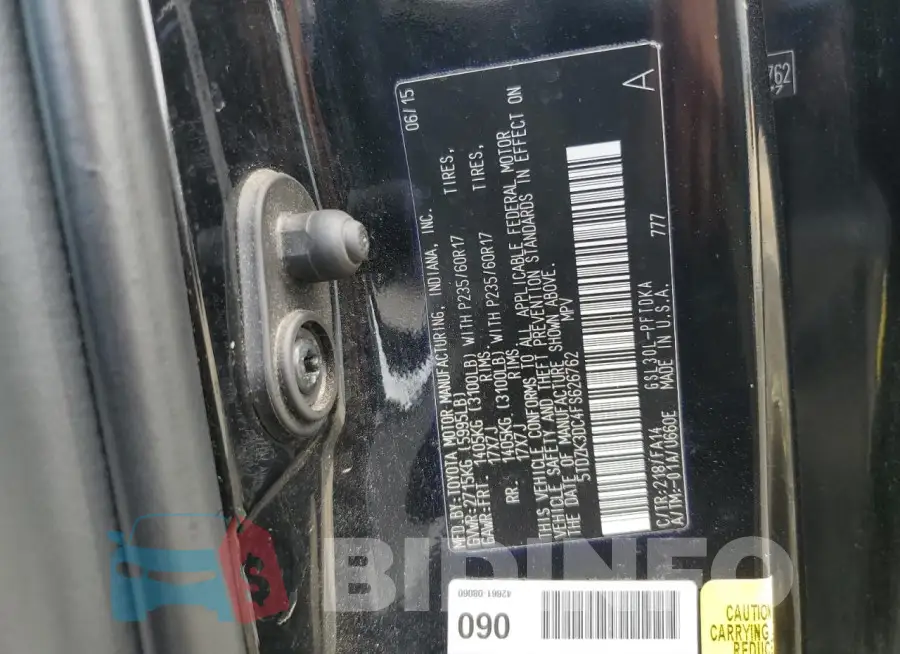 5TDZK3DC4FS626762 Photo# 13
