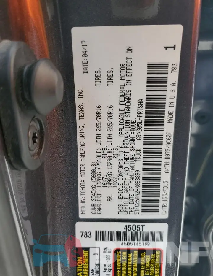 5TFCZ5AN2HX088899 Photo# 12
