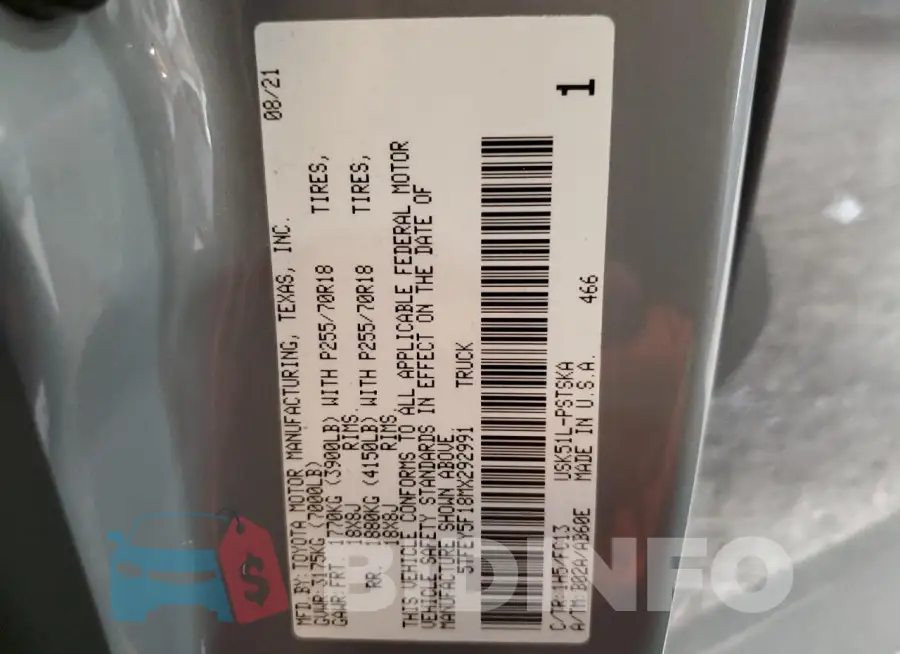 5TFEY5F18MX292991 Photo# 12