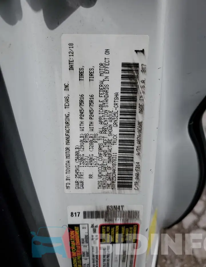 5TFRZ5CN4KX078311 Photo# 12