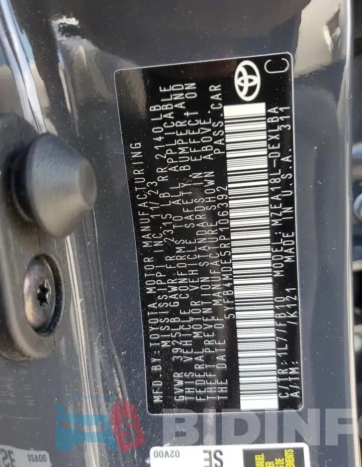 5YFB4MDE5RP106392 Photo# 12