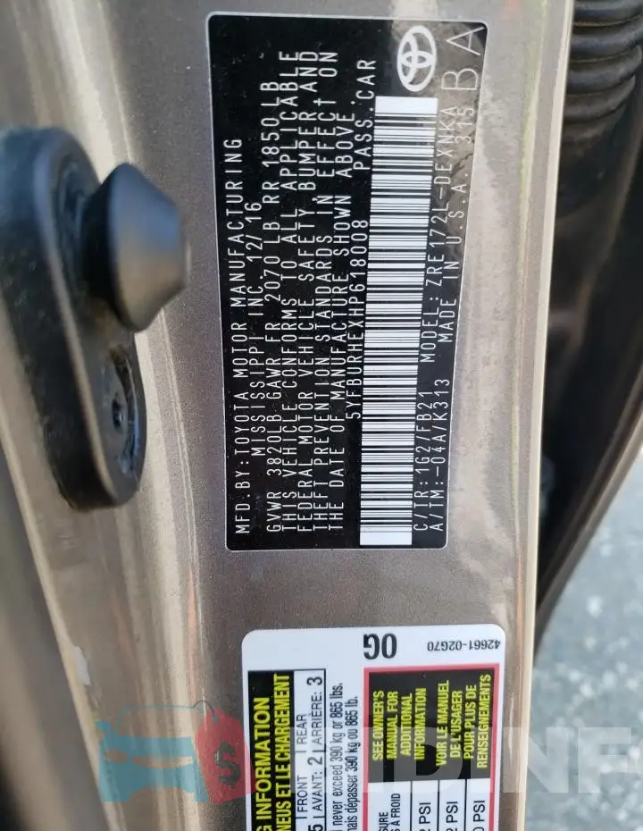 5YFBURHEXHP618008 Photo# 12