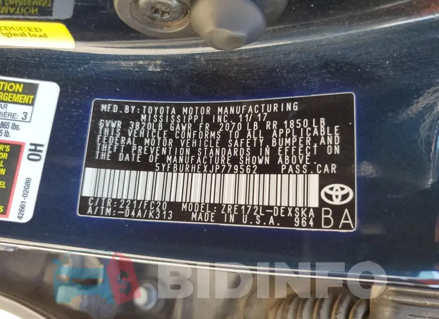5YFBURHEXJP779562 Photo# 12