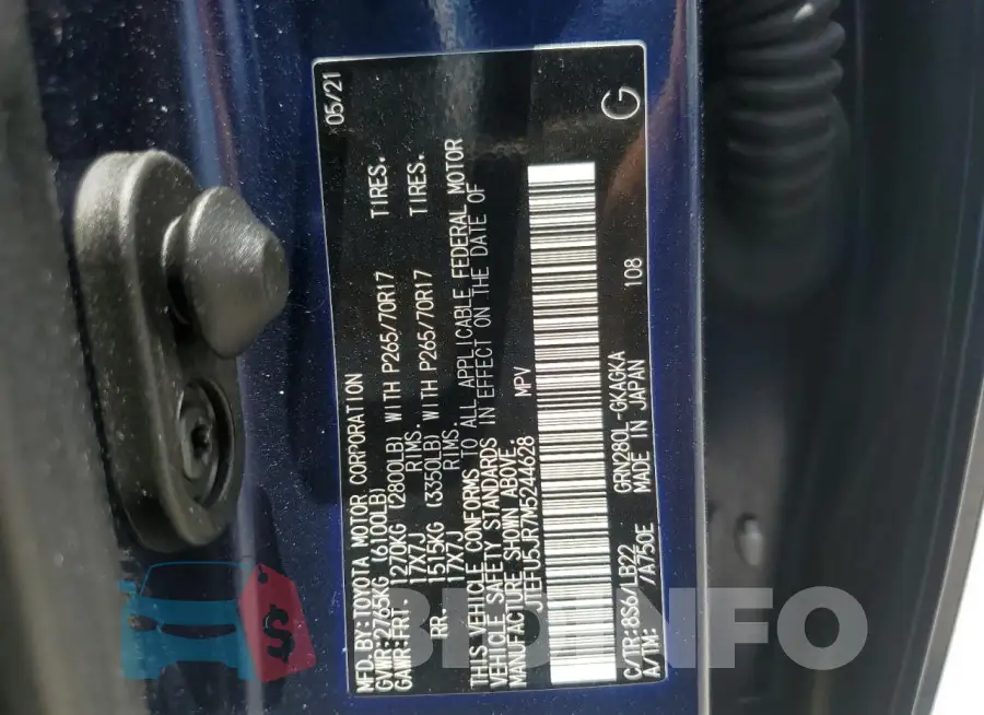 JTEFU5JR7M5244628 Photo# 14