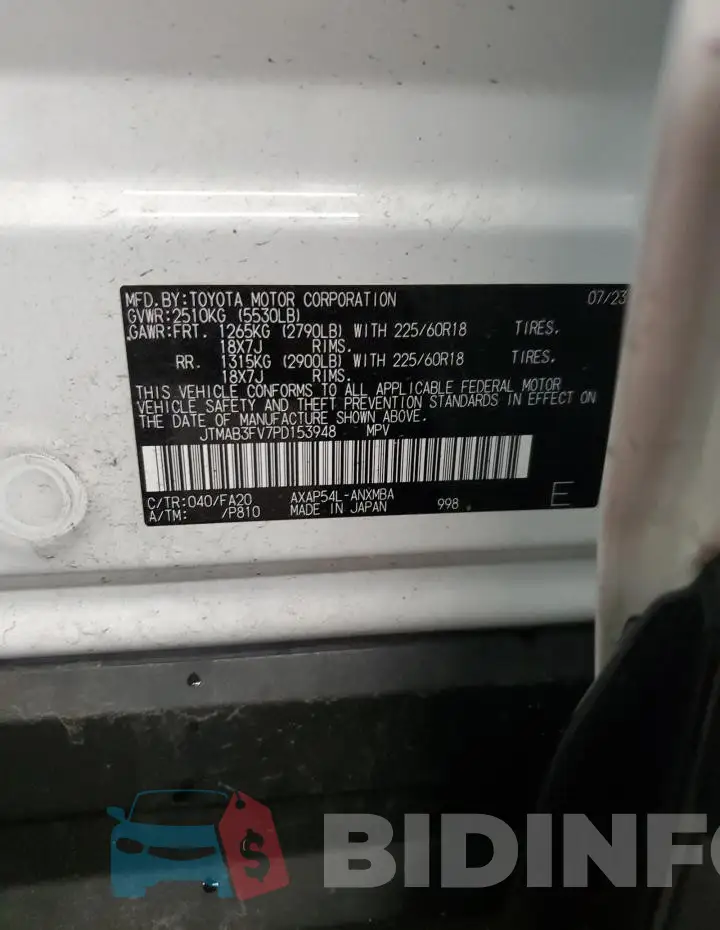 JTMAB3FV7PD153948 Photo# 14