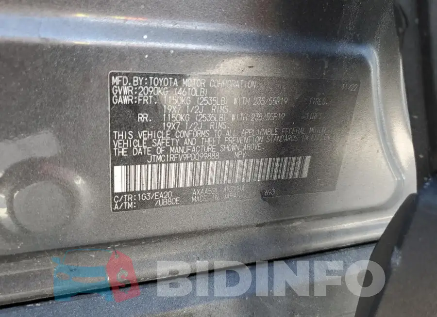 JTMC1RFV9PD099888 Photo# 14