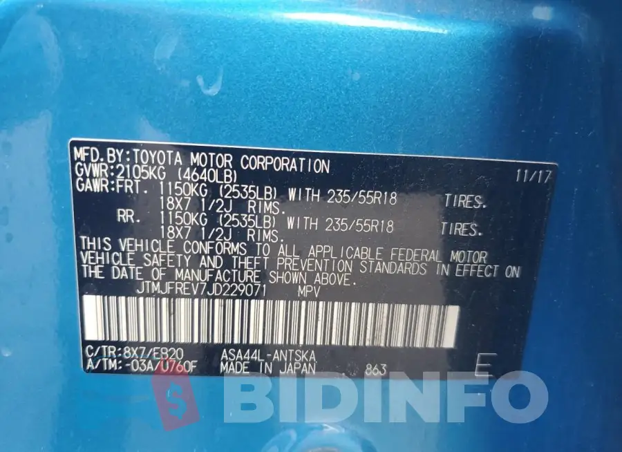 JTMJFREV7JD229071 Photo# 13