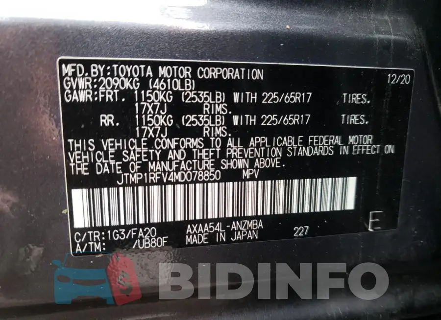 JTMP1RFV4MD078850 Photo# 12
