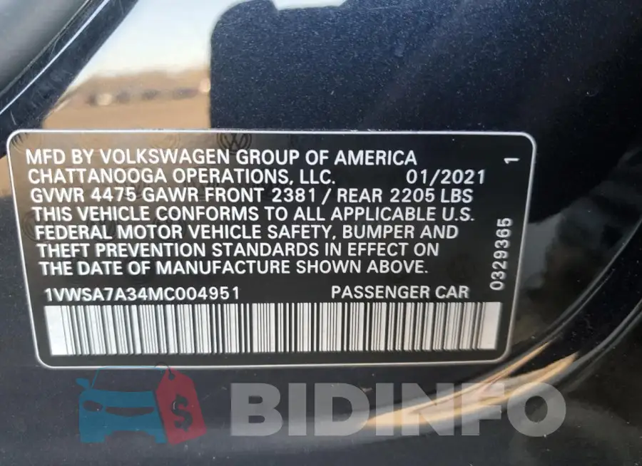 1VWSA7A34MC004951 Photo# 12
