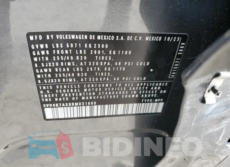 3VV4B7AX8RM031668 Photo# 13