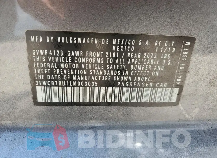 3VWCB7BU1LM003035 Photo# 13