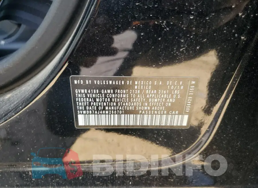 3VWDB7AJ4HM250701 Photo# 12