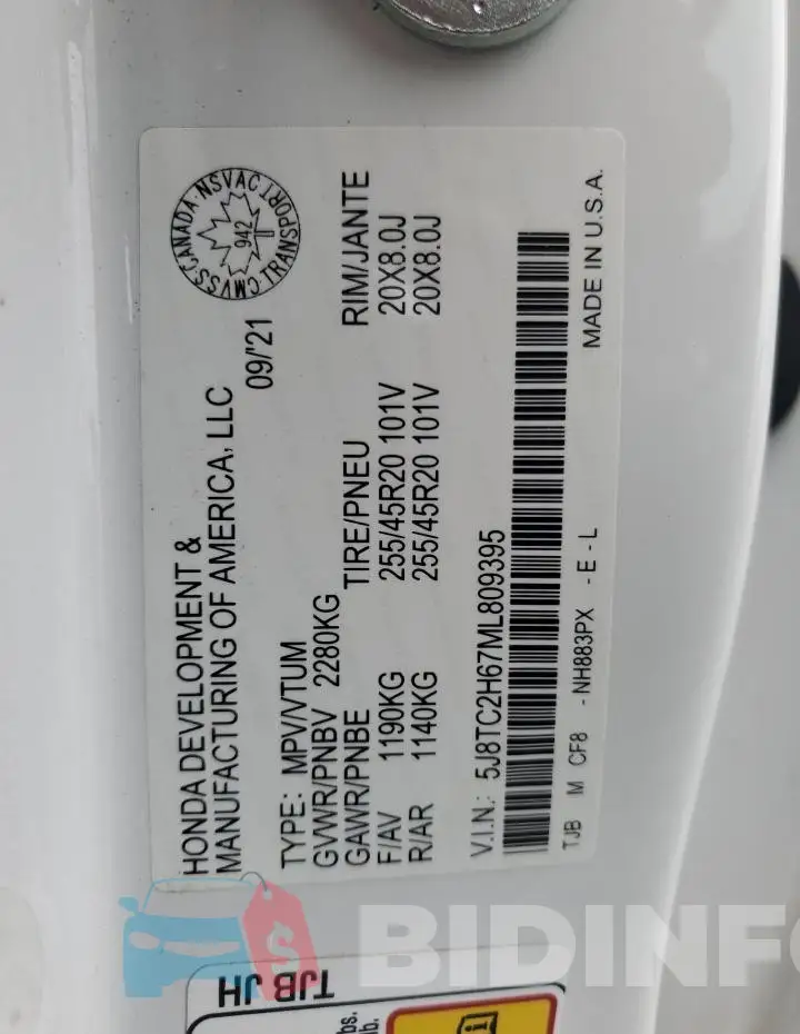 5J8TC2H67ML809395 Photo# 13