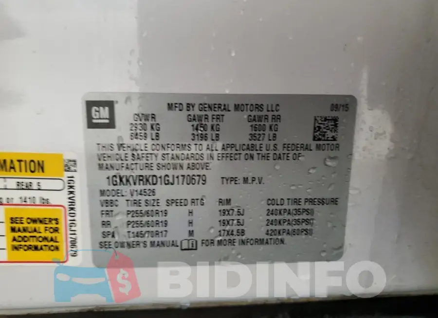 1GKKVRKD1GJ170679 Photo# 13