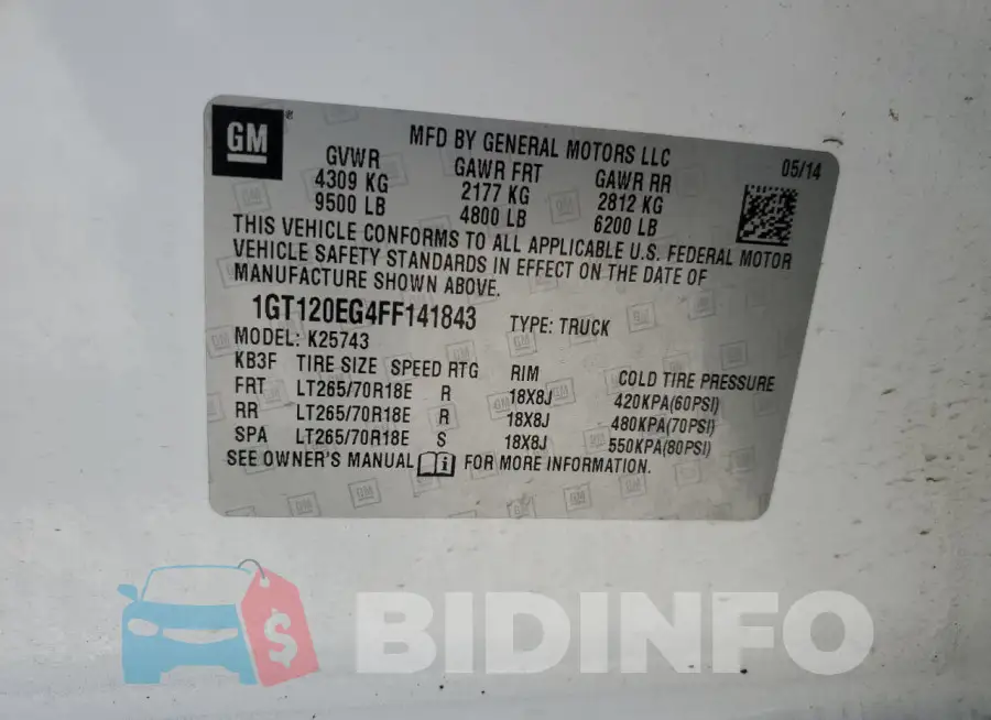 1GT120EG4FF141843 Photo# 12