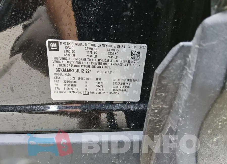 3GKALMEX9JL121224 Photo# 14