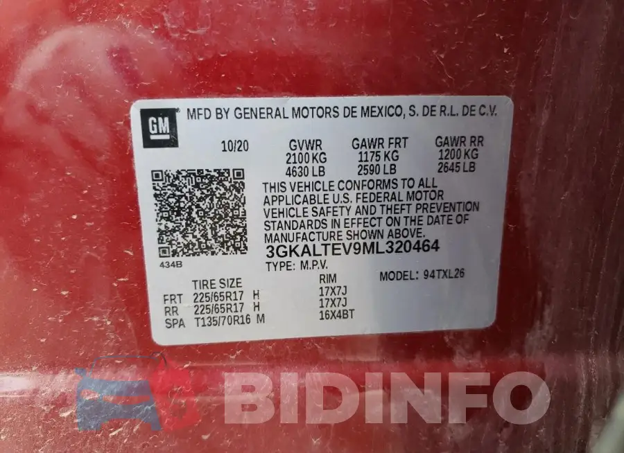 3GKALTEV9ML320464 Photo# 12
